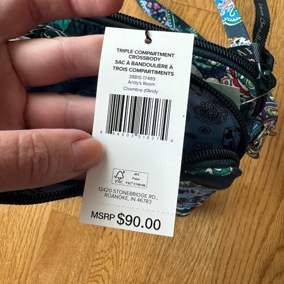 Vera Bradley Disney Triple Compartment Crossbody Bag Pixar Toy Story NWT - Picture 7 of 14